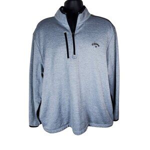Callaway Mens Heather Gray 1/4 Zip Pullover XL Sweatshirt Long Sleeve Polyester